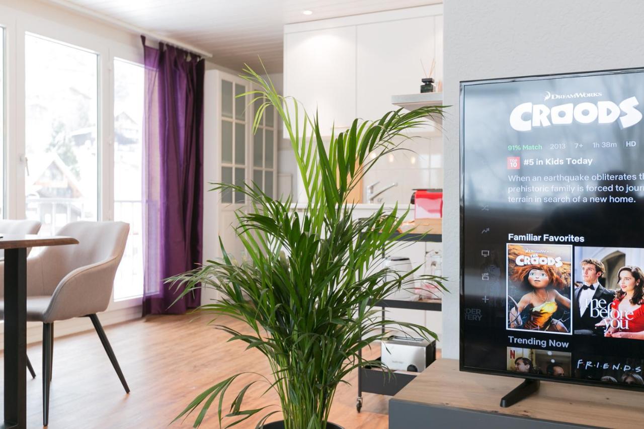 Spirit Apartments - Balkon - Bergsicht - Parkplatz Енгелберг Екстериор снимка